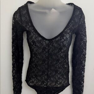 Stradivarius Black Lace Bodysuit